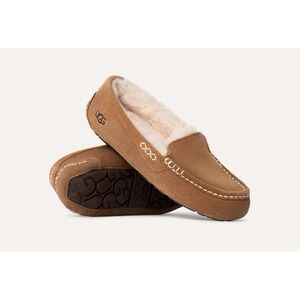 UGG Ansley Suede ‎ Genuine Shearling Lined Slippers Chestnut Women's Size 7
